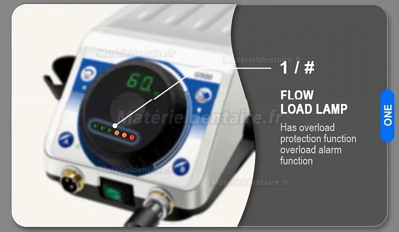 Micromoteur de laboratoire dentaire GONGYU G500 avec pièce à main 50K tr/min et pédale de commande